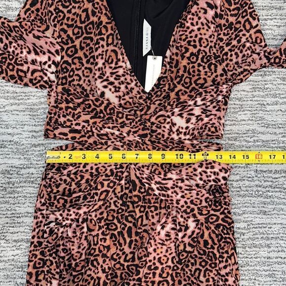 NWT Ranna Gill Floral Cutouts Leopard Print Midi Dress Size Small - Picture 9 of 12